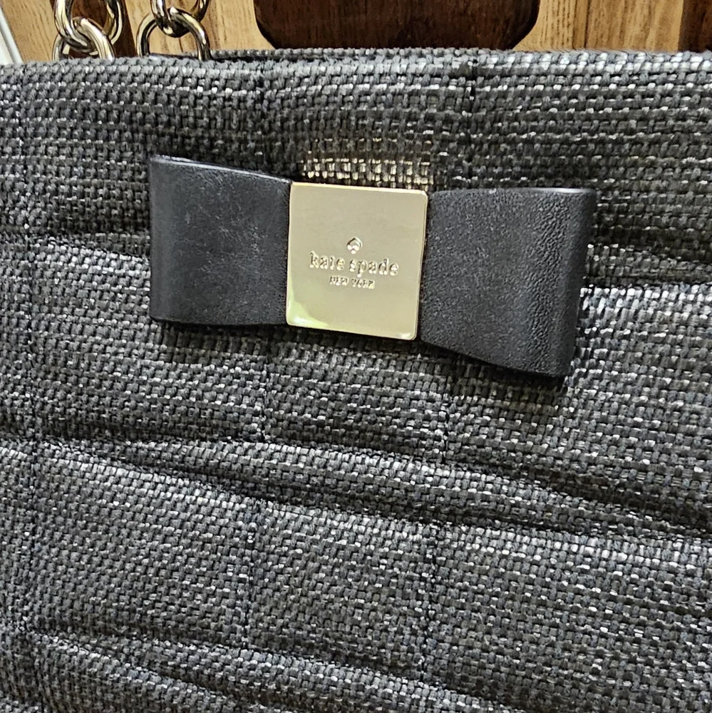 Kate Spade Black Veranda Place Woven Leather Maryanne Satchel Handbag EUC - Picture 2 of 14